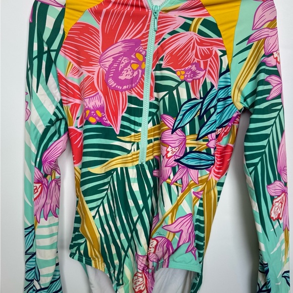 Trina Turk Women's Long Sleeve Zip Front swimsuit - Picture 2 of 12